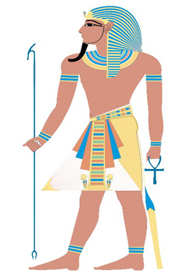 A classical drawing of an egyptian pharoah
